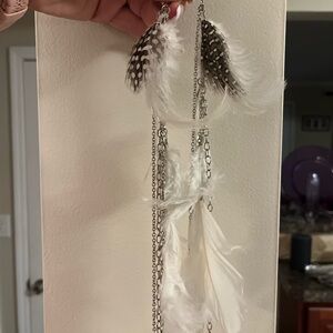 Elegant Feather Chain Earrings